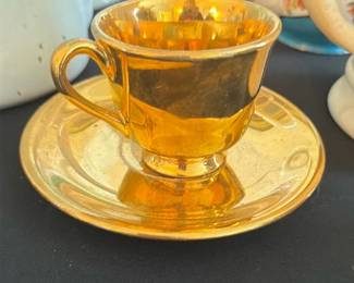 Gilt Lustre Cup & Saucer