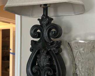 Black Scroll Accent Table Lamp