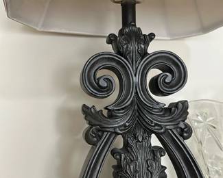 Ornate Black Metal Table Lamp