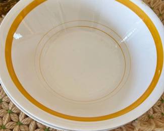 Made in Korea White Bowl w/ Yellow Band