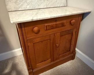 Marble Top Washstand Cabinet