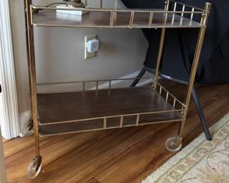 Brass Two-Tier Bar Cart
