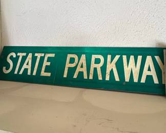 Vintage Chicago State Parkway Street Sign