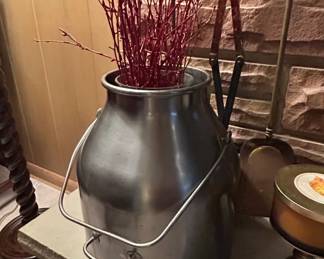Vintage Stainless Steel Milk Can