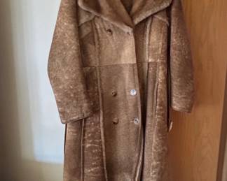 Vintage s DoubleBreasted Suede Shearling Coat