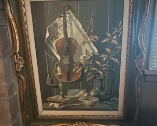 Vintage Memories PaintbyNumber Still Life with Violin, Books, and Candle