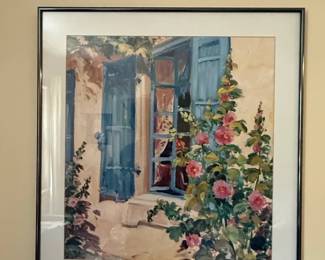Floral Cottage Garden Watercolor Painting