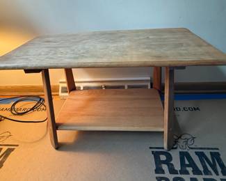 MidCentury Modern Rectangular Coffee Table with Lower Shelf