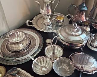 Assorted SilverPlated Tea and Serving Service Lot