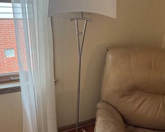 Possini Euro Design Asymmetry Brushed Steel Floor Lamp