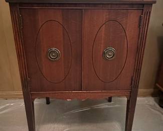 Vintage Mahogany Record Storage Cabinet