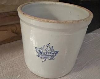 Western Stoneware Co. Gallon Maple Leaf Crock