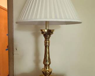 Vintage Stiffel Brass Column Table Lamp