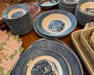 Royal China Currier Ives Old Farm Gate Dinnerware Set