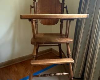 Vintage Wooden High Chair