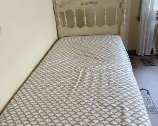 Vintage Painted Floral Twin Headboard