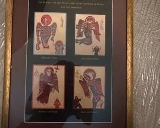 The Symbols of the Evangelists from the Book of Kells Framed Print