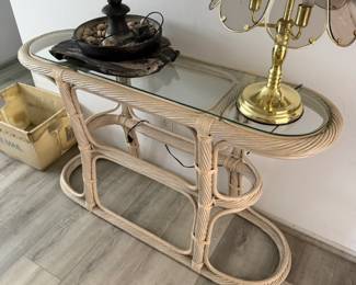 80's rattan table
