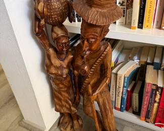 Carved wood couple 