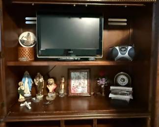 Traditional Dark Wood Entertainment Center Armoire
