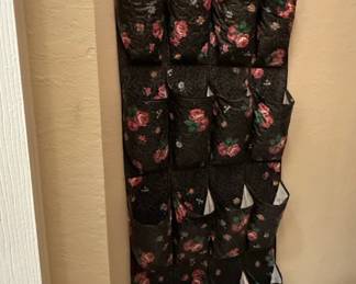 Vintage Floral Quilted Fabric OvertheDoor Shoe Organizer with Pockets