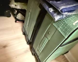 Green CrocodileEmbossed Rolling Luggage