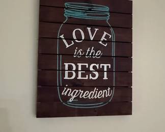 Rustic Farmhouse Love is the Best Ingredient Mason Jar Wall Sign