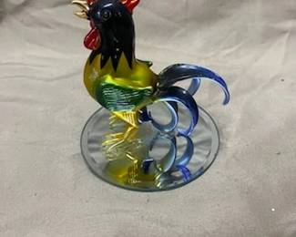 Multi-Color Art Glass w/Mirror Base