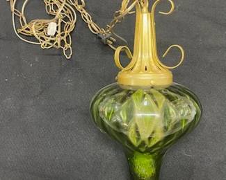 Mid-Century Green Swag Light 