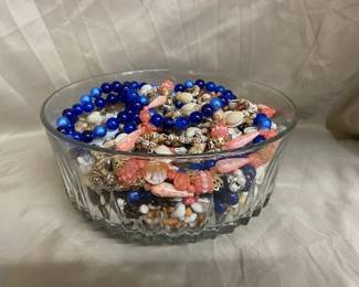 Bowl w/Misc. Necklaces 