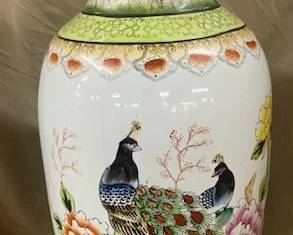 Large Chinese Style Vase w/Peacocks