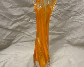 Viking Glass Swung Vase- Orange