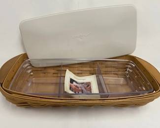 Longaberger Basket w/Plastic Insert & Lid 