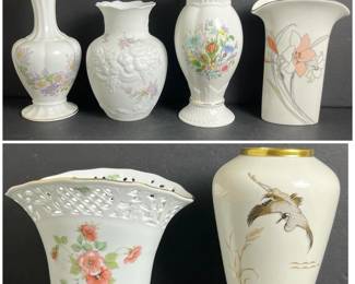 578 assortedporcelainandbonechinavases