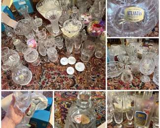 565 assortedcrystalandglassservewarean