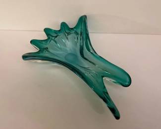 022 blueartglassfreeformdishorbowl
