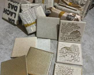617 assortedvintagetinyceramictiles