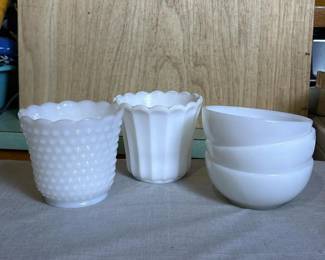 361 firekingmilkglassbowlsandvases