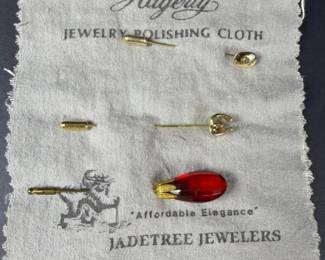 496 fivevintagegoldtonelapelpins