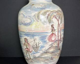080 largeulmerkeramikhandpaintedvase