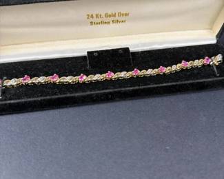 491 goldplatedsterlingsilverbraceletwit