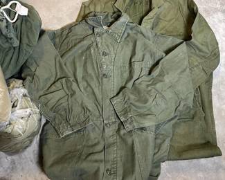 396 twovintageolivedrabmilitarycoverall