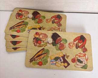 088 sixvintagefoodthemedlaminatedplacem