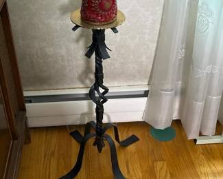067 wroughtiron26floorcandleholderwith