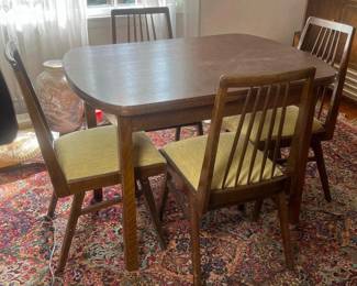 118 vintagewoodendiningtablewithfourch