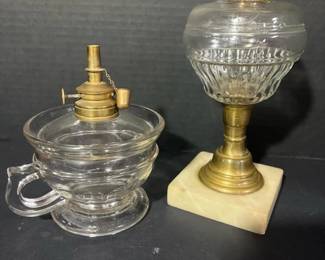 252 pairofvintageglassbrasstableoilla