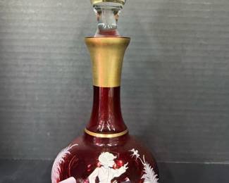 262 marygregorystylerubyglassdecanterw
