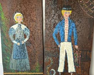 074 folkart19x9rusticnauticalmanwoman