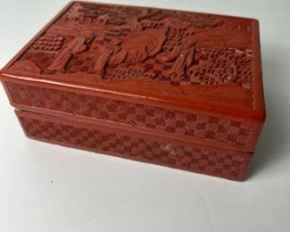 147 chinesehandcarvedcinnabarlacquerbox