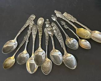 359 vintagesterlingsilversouvenirspoons